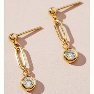 Anthropologie Crystal Link Drop Earrings